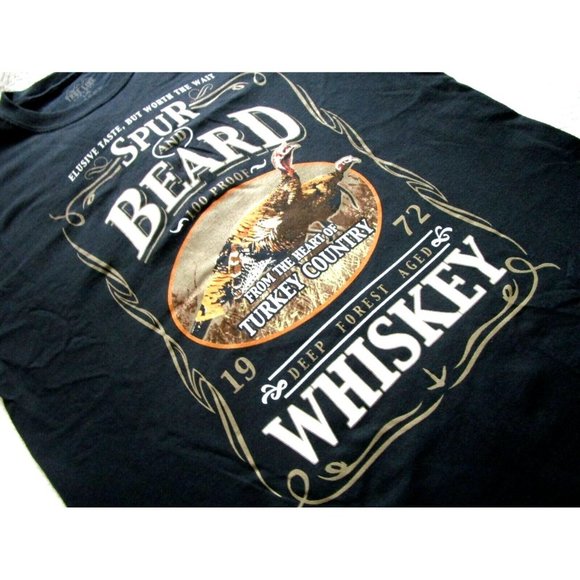 Spur & Beard Aged Whiskey Turkey Large T Shirt - Men/Youth  100% Cotton -  New - Picture 3 of 8